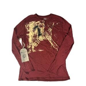 Red Pollution Long Sleeve Shirt with Quarter Button Up ~New S-2XL~